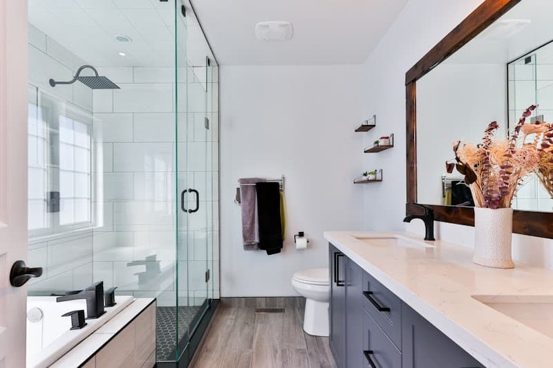 A partially renovated bathroom